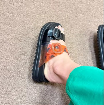 New Fashion Crok Buckle Flat Slippers CODE: KAR5207