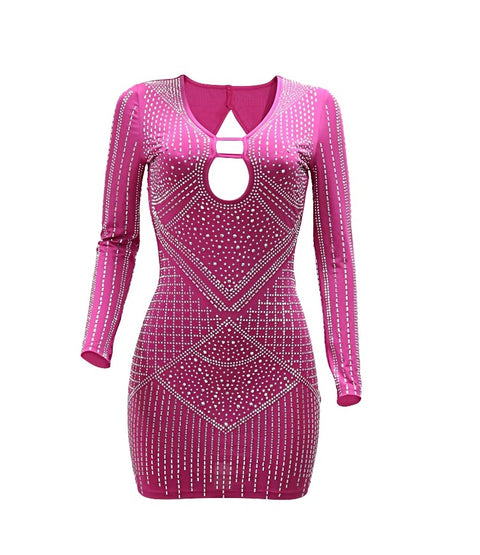 New Sexy Party Prom Long Sleeve Hip Gown Short Dress CODE: KAR4107