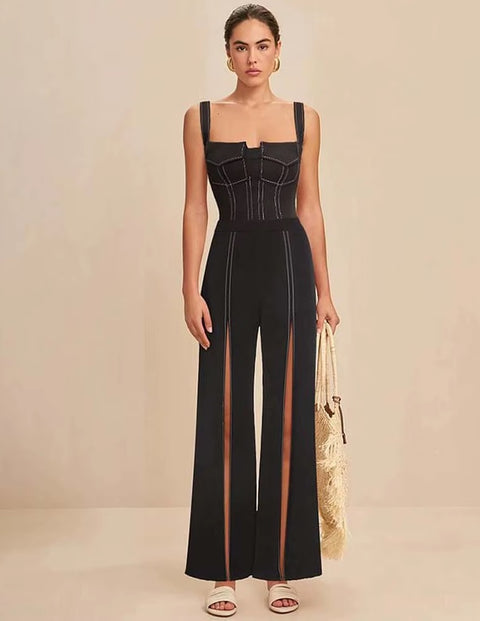 New One Piece with Slit Pan Elegant Swimsuit CODE: KAR4543