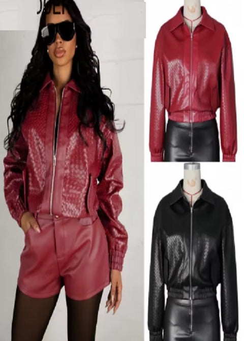 New Texture Long Sleeves Casual Bomber Jacket CODE: KAR5062