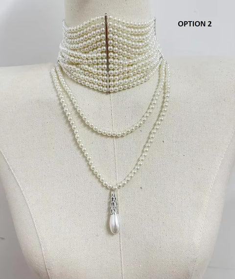 New Multi-layered Freshwater Pearl Designer Necklace CODE: KAR4109