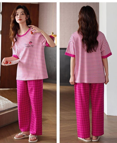 New padded bra, short-sleeved pants, modal cool pajamas suit CODE: READY1755