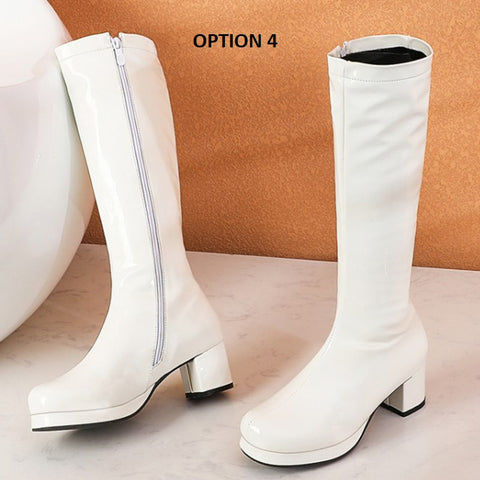 thick heel long with zipper party high boot SIZE:38 CODE: READY1199