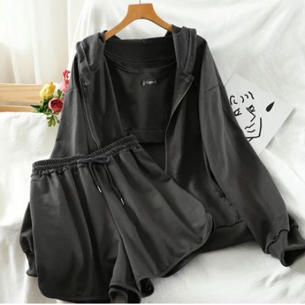 Autumn Fashion Casual Sweatshirt Shorts Three Pieces Set CODE: KAR1233