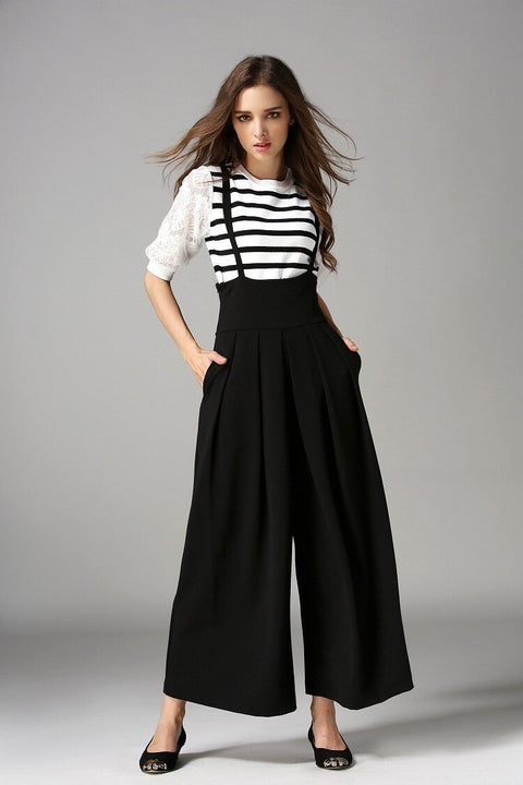 New Ankle Length, Loose, High Waist, with Strap Wide Leg Pants CODE: KAR1258