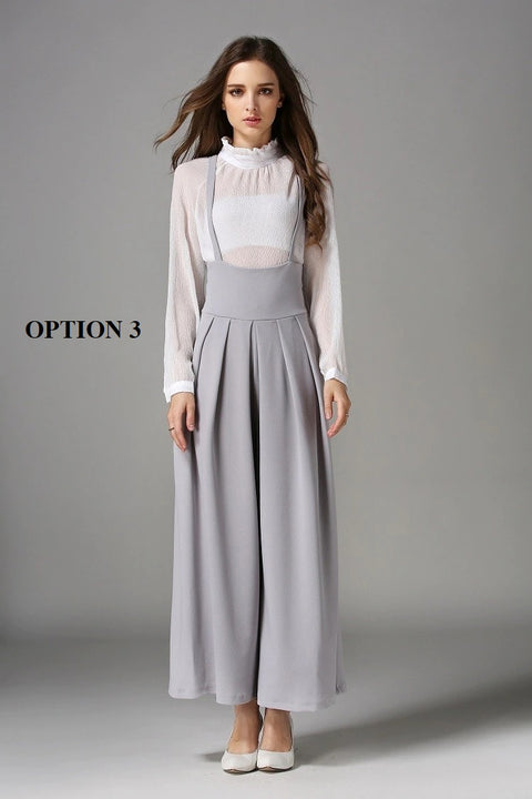 New Ankle Length, Loose, High Waist, with Strap Wide Leg Pants CODE: KAR1258