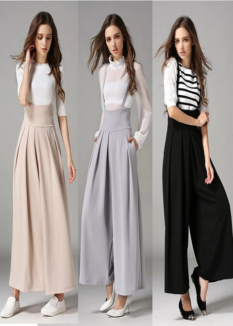 New Ankle Length, Loose, High Waist, with Strap Wide Leg Pants CODE: KAR1258