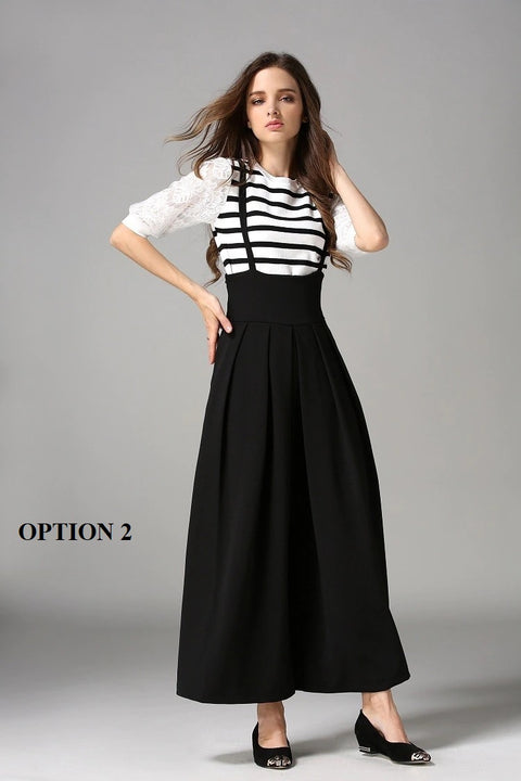 New Ankle Length, Loose, High Waist, with Strap Wide Leg Pants CODE: KAR1258
