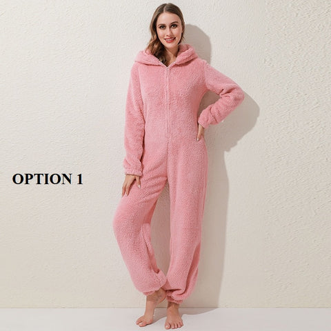 Winter Warm Pajamas Fluffy Fleece Jumpsuit CODE: READY1066