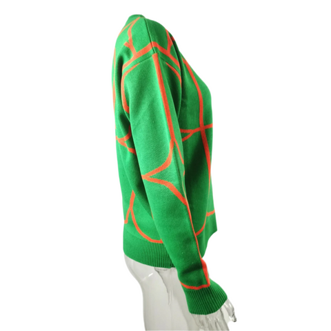 O-Neck Line Pattern Knitted Loose Sweater CODE: READY1415