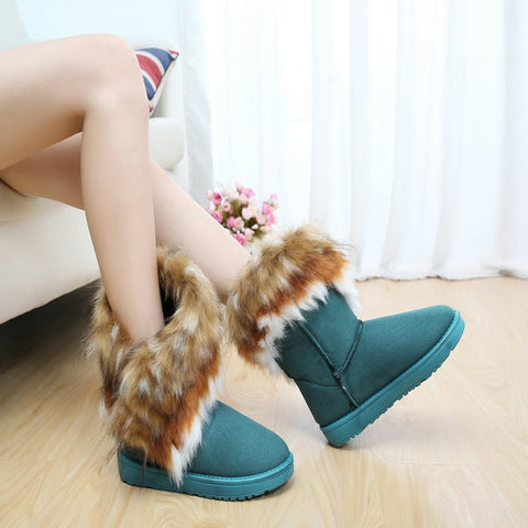 Winter Warm With Fur Mid-calf Snow Boot SIZE: 42 CODE: READY1059