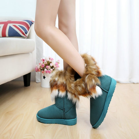 Winter Warm With Fur Mid-calf Snow Boot SIZE: 42 CODE: READY1059