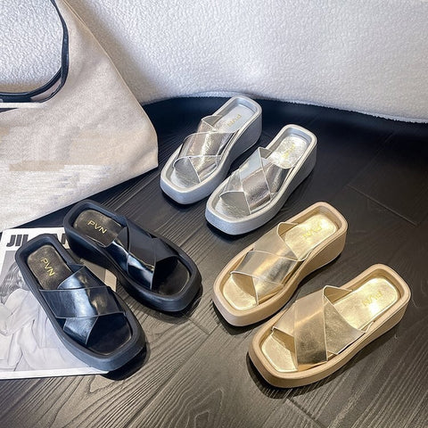 Summer Platform Flat High Heel Slippers CODE: KAR1958