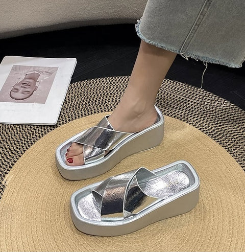 Summer Platform Flat High Heel Slippers CODE: KAR1958