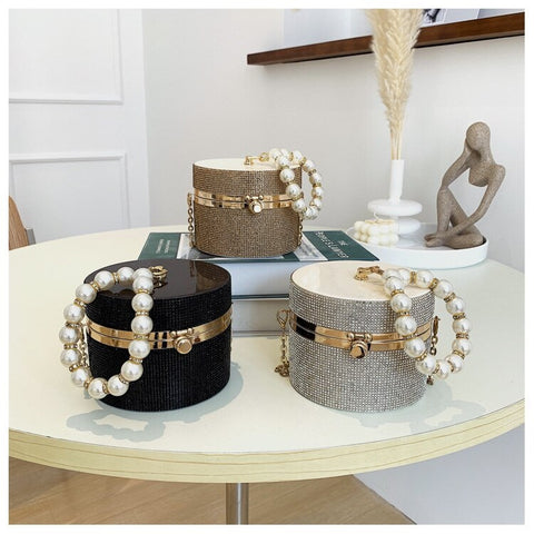 New Crystal Diamonds Round Ball Shaped Clutch Chain Shoulder Bag CODE: KAR1961