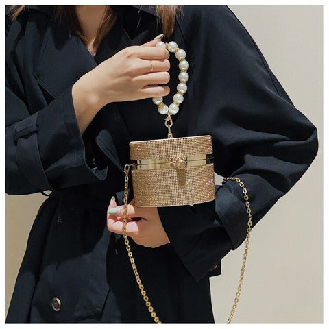 New Crystal Diamonds Round Ball Shaped Clutch Chain Shoulder Bag CODE: KAR1961