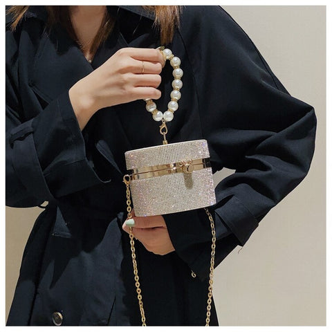 New Crystal Diamonds Round Ball Shaped Clutch Chain Shoulder Bag CODE: KAR1961