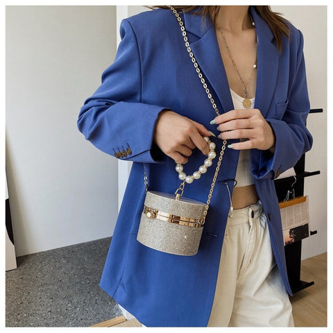 New Crystal Diamonds Round Ball Shaped Clutch Chain Shoulder Bag CODE: KAR1961