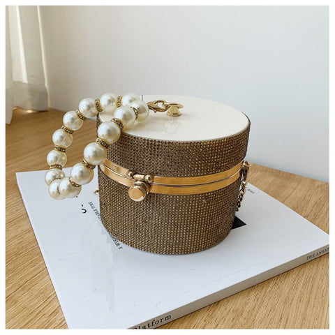 New Crystal Diamonds Round Ball Shaped Clutch Chain Shoulder Bag CODE: KAR1961