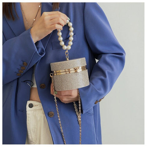 New Crystal Diamonds Round Ball Shaped Clutch Chain Shoulder Bag CODE: KAR1961
