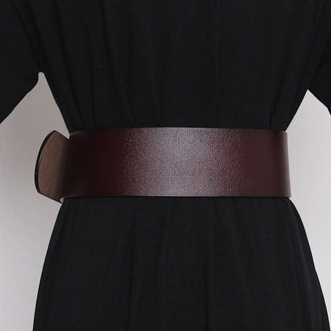 New Gold Square Buckle Pin Buckle Wide Belt CODE: KAR1969