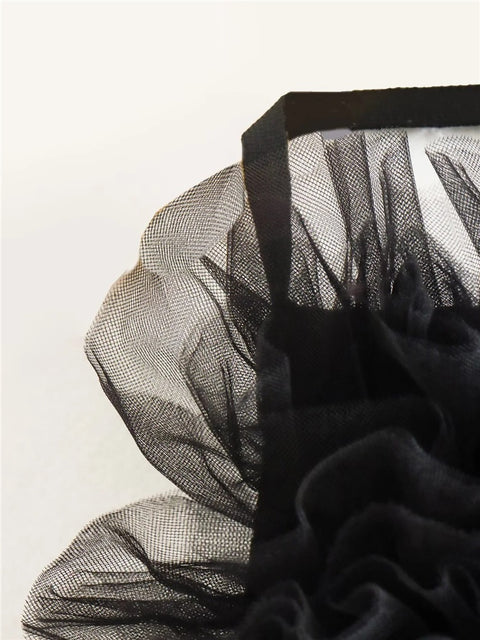 Sexy Off Shoulder Backless Black Mesh Halter Crop Top CODE: KAR1970