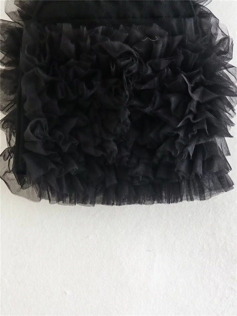 Sexy Off Shoulder Backless Black Mesh Halter Crop Top CODE: KAR1970