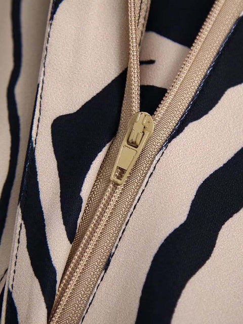 New Fashion Casual Zebra print Blazer Coat and Loose Pant Two Piece Set CODE: KAR1973