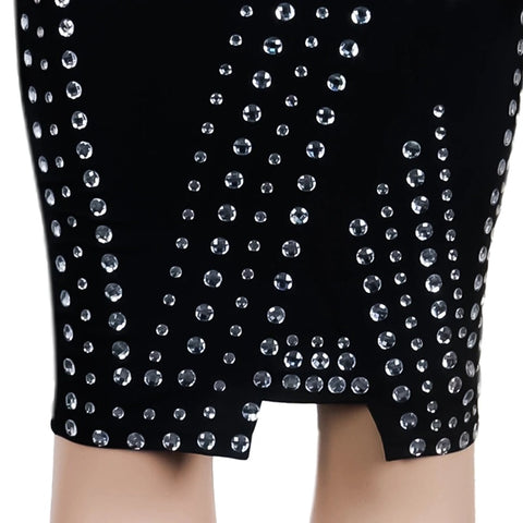 Sexy New Elegant Long Sleeve Sparkly Crystal Beaded Bodycon Dress CODE: KAR1985