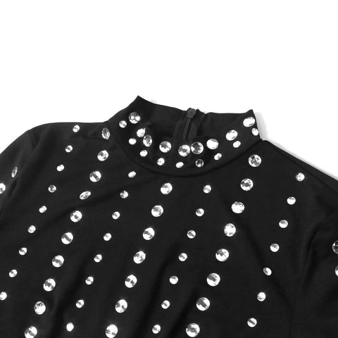 Sexy New Elegant Long Sleeve Sparkly Crystal Beaded Bodycon Dress CODE: KAR1985