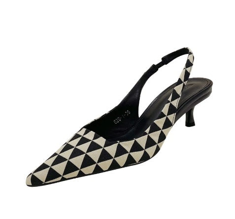 New Pure Color Pointed Shallow Mouth Thin Low Heel Sandals CODE: KAR1999