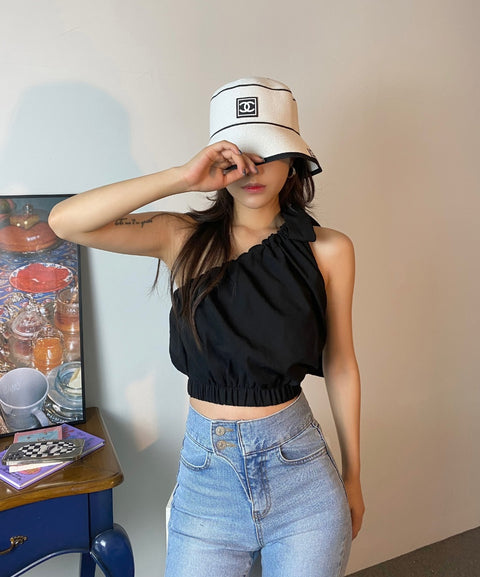 New Summer Asymmetric Off Shoulder Tie Shirt CODE: KAR2000