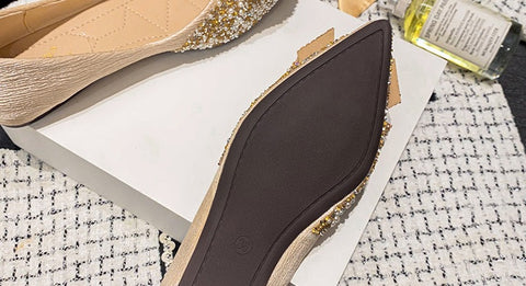 New Elegant Bling Crystal Bow Tie Pointed Toe Flats CODE: KAR2002