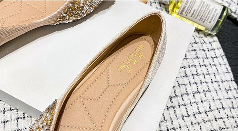 New Elegant Bling Crystal Bow Tie Pointed Toe Flats CODE: KAR2002