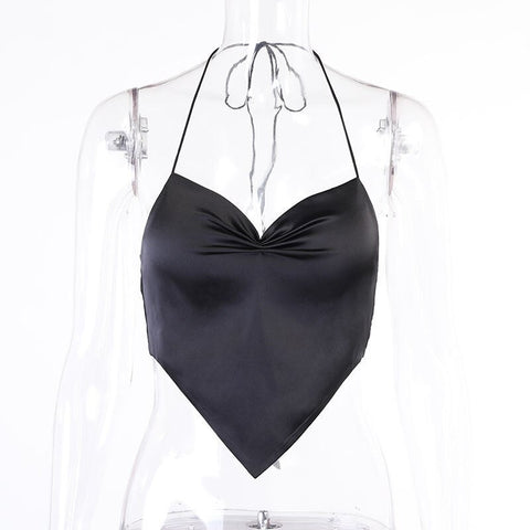 New V-neck Halter Camisole Narrow Straps Crop Top CODE: KAR2003