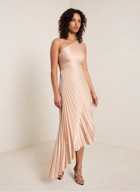 Sexy Summer One Shoulder Vest Long Maxi Pleated A Line Dress CODE: KAR2014