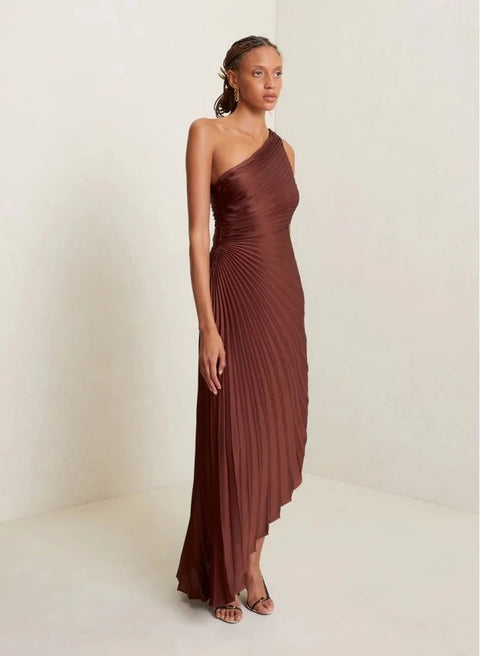 Sexy Summer One Shoulder Vest Long Maxi Pleated A Line Dress CODE: KAR2014