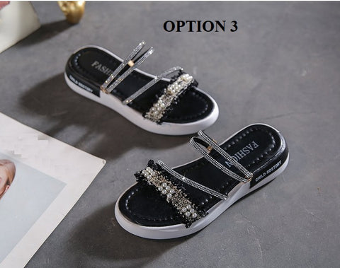 Summer Rhinestone Fashion Casual Slippers CODE: KAR2021