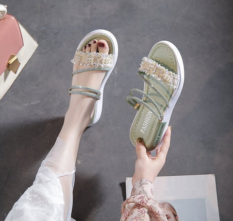 Summer Rhinestone Fashion Casual Slippers CODE: KAR2021