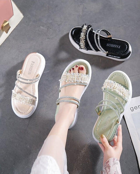 Summer Rhinestone Fashion Casual Slippers CODE: KAR2021