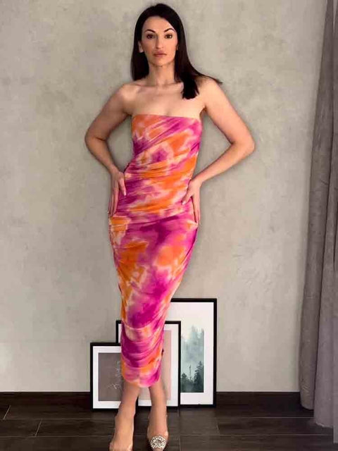 Summer Sexy Off Shoulder Print Backless Sleeveless Maxi Dress CODE: KAR2025