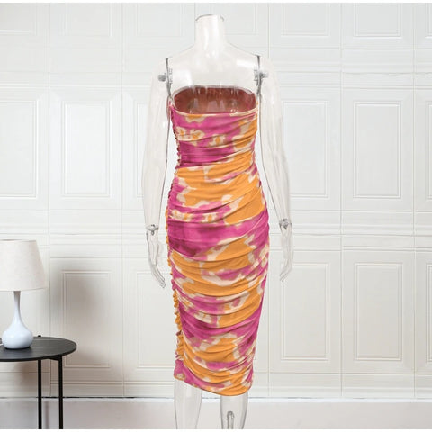 Summer Sexy Off Shoulder Print Backless Sleeveless Maxi Dress CODE: KAR2025