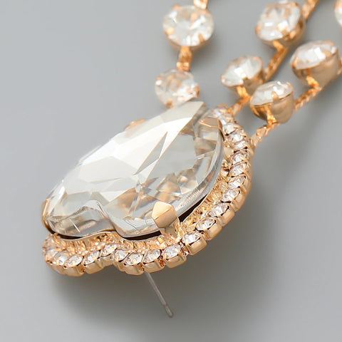 New Rhinestone Heart Tassels Dangle Earrings CODE: KAR2039