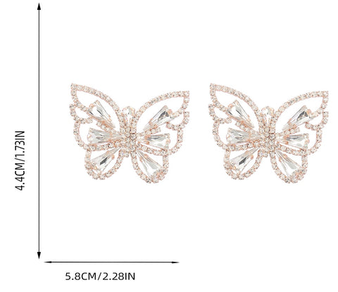 New Shiny Rhinestone Butterfly Shape Drop Earrings CODE: KAR2041