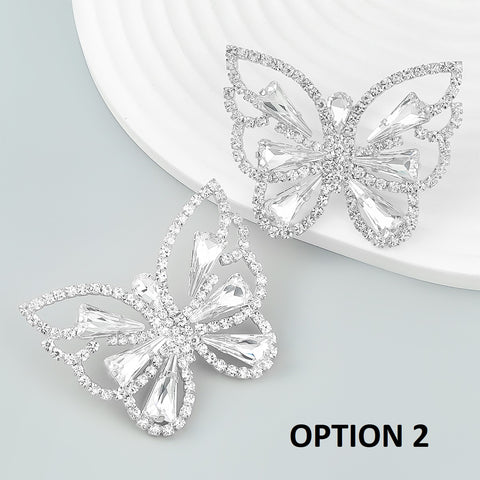 New Shiny Rhinestone Butterfly Shape Drop Earrings CODE: KAR2041