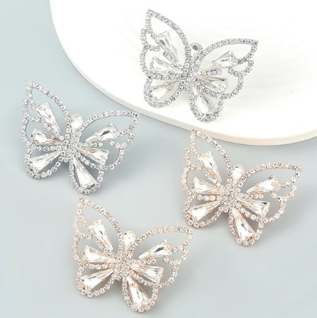 New Shiny Rhinestone Butterfly Shape Drop Earrings CODE: KAR2041
