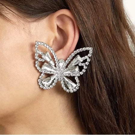 New Shiny Rhinestone Butterfly Shape Drop Earrings CODE: KAR2041