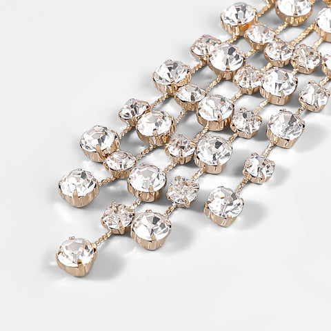 New Shiny Rhinestones Imitation Pearl Tassel Earrings CODE: KAR2042