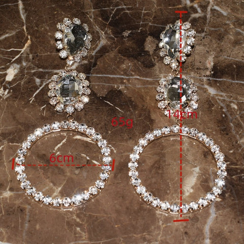 New Glass Crystal Big Water Drop Dangle Fashion Earrings CODE: KAR2043