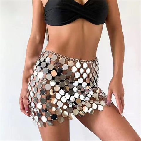Sexy Elegant See Through Sequin Mini skirt CODE: KAR2047